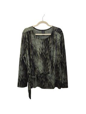 Clara Sunwoo Crinkle Pleat Blouson Overlay Side Tie Detail Top Size XL